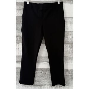 Quince Black Stretch Cropped Straight Leg Pants Women's Size Large Petite